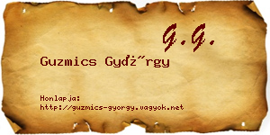 Guzmics György névjegykártya